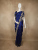Royal Blue Butta Woven Design Pure Kanchipuram Silk Saree with Temple Zari Border