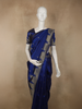 Royal Blue Butta Woven Design Pure Kanchipuram Silk Saree with Temple Zari Border