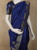 Royal Blue Butta Woven Design Pure Kanchipuram Silk Saree with Temple Zari Border
