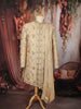 Royal Champagne Gold Floral Zari Embroidered Design Semi Silk Men's Sherwani Suit with Dupatta