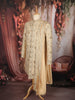Royal Champagne Gold Floral Zari Embroidered Design Semi Silk Men's Sherwani Suit with Dupatta
