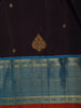 Royal Deep Purple Butta Zari Woven Design Pure Kanchipuram Silk Saree with Contrast Border