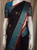 Royal Deep Purple Butta Zari Woven Design Pure Kanchipuram Silk Saree with Contrast Border