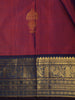 Royal Dual Tone Maroon Blue Butta Zari Woven Design Pure Kanchipuram Silk Saree with Contrast Border