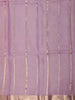 Royal Indigo Blue Butta Zari Woven Design Pure Banarasi Silk Saree with Contrast Mauve Zari  Border