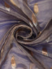 Royal Indigo Blue Leaf Butta Zari Woven Design Pure Organza Party Wear Saree with Zari Work Border