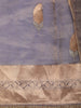 Royal Indigo Blue Leaf Butta Zari Woven Design Pure Organza Party Wear Saree with Zari Work Border