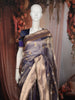 Royal Indigo Blue Leaf Butta Zari Woven Design Pure Organza Party Wear Saree with Zari Work Border