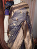 Royal Indigo Blue Leaf Butta Zari Woven Design Pure Organza Party Wear Saree with Zari Work Border