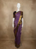 Royal Iris Purple Ornamental Zari Woven Design Pure Kanchipuram Silk Saree with Contrast Zari Border