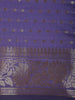 Royal Lavender Purple Butta Zari Woven Design Semi Silk Saree with Floral Border