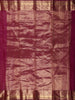 Royal Magenta Purple Floral Butta and Striped Zari Woven Design Pure Kanchipuram Silk Saree with Zari Border