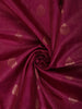 Royal Magenta Purple Floral Butta and Striped Zari Woven Design Pure Kanchipuram Silk Saree with Zari Border
