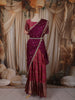 Royal Magenta Purple Floral Vine Zari Woven Design Art Silk Kids Pattu Pavadai with Matching Dupatta and Designer Hip Belt