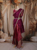 Royal Magenta Purple Floral Vine Zari Woven Design Art Silk Kids Pattu Pavadai with Matching Dupatta and Designer Hip Belt