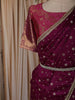 Royal Magenta Purple Floral Vine Zari Woven Design Art Silk Kids Pattu Pavadai with Matching Dupatta and Designer Hip Belt