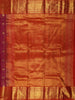 Cabernet Wine Mini Checked Zari Woven Design Pure Kanchipuram Silk Saree with Contrast Zari Border