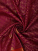 Cabernet Wine Mini Checked Zari Woven Design Pure Kanchipuram Silk Saree with Contrast Zari Border