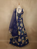Royal Midnight Navy Blue Floral Sequins and Zari Embroidered Design Crepe Bridesmaids Lehenga with Dupatta