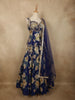 Royal Midnight Navy Blue Floral Sequins and Zari Embroidered Design Crepe Bridesmaids Lehenga with Dupatta