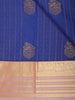 Royal Navy Blue Floral Butta Woven Design Art Silk Saree with Contrast Blouse