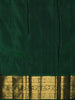 Royal Navy Blue Floral Zari Woven Design Pure Kanchipuram Silk Saree with Contrast Border