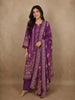 Royal Orchid Purple Floral Embroidered Design Crepe Sharara Salwar Suit with Dupatta
