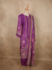 Royal Orchid Purple Floral Embroidered Design Crepe Sharara Salwar Suit with Dupatta