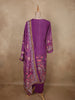 Royal Orchid Purple Floral Embroidered Design Crepe Sharara Salwar Suit with Dupatta