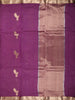 Royal Purple Birds Zari Woven Design Tissue Designer Saree with Scalloped Border with Zari Border