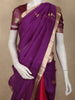 Royal Purple Birds Zari Woven Design Tissue Designer Saree with Scalloped Border with Zari Border