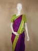 Royal Purple Butta Zari Woven Design Pure Kanchipuram Silk Saree with Contrast Border