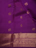 Royal Purple Peacock Butta Woven Design Pure Kanchipuram Silk Saree with Zari Border