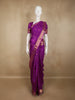 Royal Purple Peacock Butta Woven Design Pure Kanchipuram Silk Saree with Zari Border