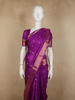 Royal Purple Peacock Butta Woven Design Pure Kanchipuram Silk Saree with Zari Border