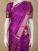 Royal Purple Peacock Butta Woven Design Pure Kanchipuram Silk Saree with Zari Border