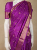 Royal Purple Peacock Butta Woven Design Pure Kanchipuram Silk Saree with Zari Border