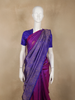 Royal Purple Floral Butta Zari Woven Design Pure Kanchipuram Silk Saree with Floral Border