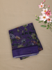 Royal Purple Floral Printed Chiffon Saree with Self Woven Border