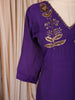 Royal Purple Floral Sequins Embroidered Cotton Salwar with Dupatta