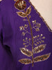 Royal Purple Floral Sequins Embroidered Cotton Salwar with Dupatta