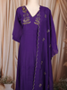 Royal Purple Floral Sequins Embroidered Cotton Salwar with Dupatta
