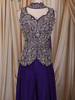 Royal Purple Floral Sequins and Beads Embroidered Design Satin Palazzo Suit with Choker Dupatta