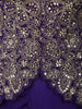 Royal Purple Floral Sequins and Beads Embroidered Design Satin Palazzo Suit with Choker Dupatta