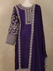 Royal Purple Floral Sequins and Thread Embroidered Crepe Palazzo Suit with Dupatta