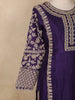 Royal Purple Floral Sequins and Thread Embroidered Crepe Palazzo Suit with Dupatta