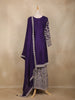 Royal Purple Floral Sequins and Thread Embroidered Crepe Palazzo Suit with Dupatta
