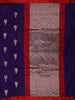 Royal Purple Floral Zari Woven Design Pure Banarasi Silk Party Wear Saree with Contrast Solid Border