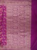 Royal Purple Floral Zari Woven Design Pure Banarasi Silk Saree with Floral Border