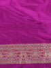 Royal Purple Floral Zari Woven Design Pure Banarasi Silk Saree with Floral Border